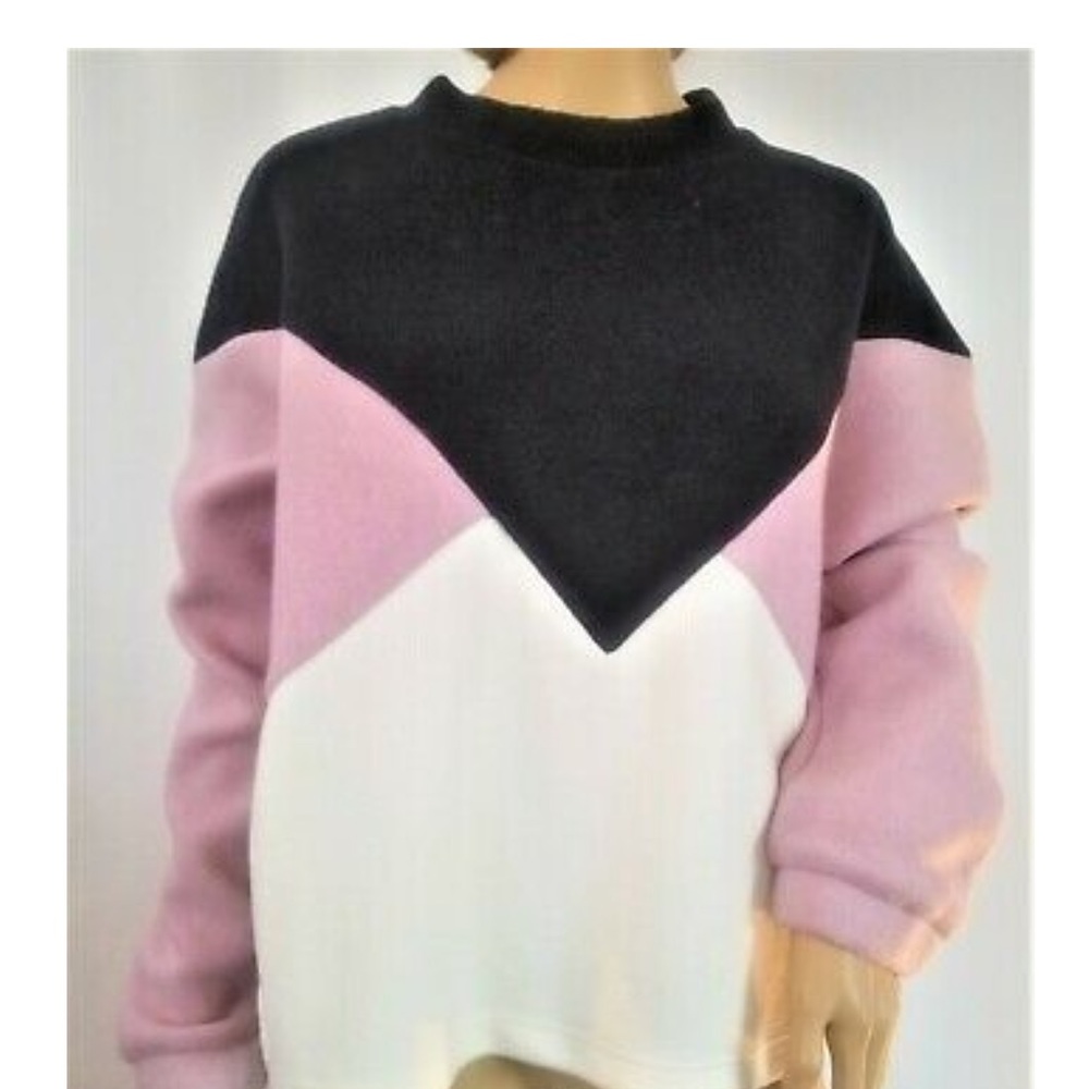 Lavender color block sweater